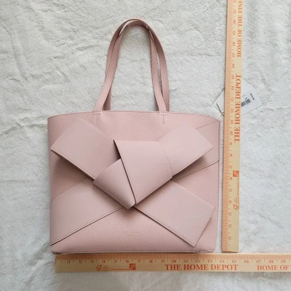 NEW Ted Baker Pink Giant Knot Bow Leather Shopper Tote Bag with Pouch MSRP